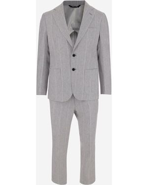 Brian Dales Linnen Pinstripe -pak - Grijs