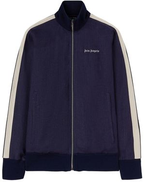 Palm Angels Sportjacke Mit Logo-Stickerei - Blau