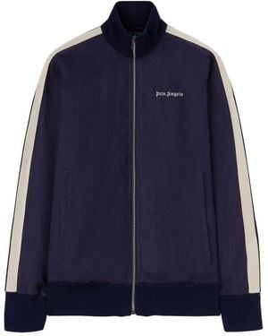 Palm Angels Logo Track Jacket, 100% Polyester, Size: Medium - Blue