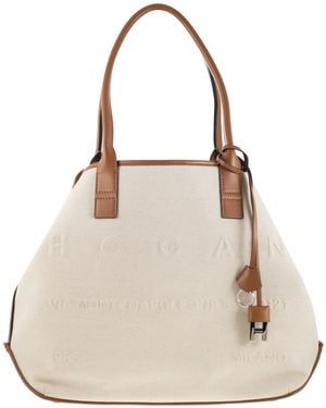 Hogan Medium Canvas Einkaufstasche - Natur
