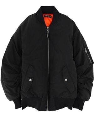 Dolce & Gabbana Oversized Bomber Jacket Polyamide - Black
