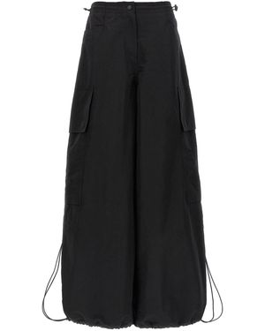 Palm Angels Wide-Leg Nylon Parachute Trousers With Adjustable Cuffs - Black