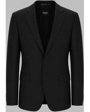 BOSS Virgin Wool Single-Breasted Blazer - Black
