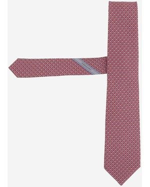 Ferragamo Seidenkrawatte mit gemustertem Design - Lila
