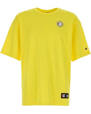 Champion Crewneck Logo T-Shirt - Yellow