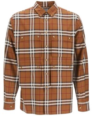 Burberry Klassisches Baumwollhemd für Herren - Braun