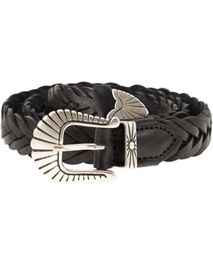 Alberto Luti Braided Leather Belt - Black