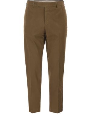 PT Torino Stretch Cotton Tailored Pants - Natural