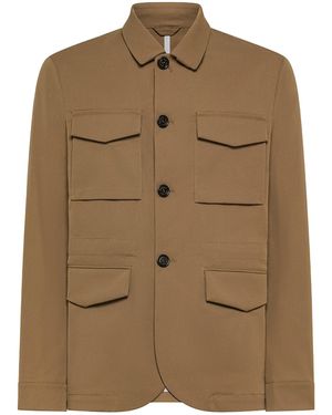 Peuterey Field Jura Ga Jacked In Twill Opaco Marrone - Bruin