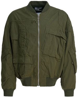 Junya Watanabe Cotton And Nylon Bomber Jacket Jackets And Coats - Green