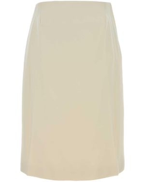 Jil Sander Ivory Crepe Skirt - Natural
