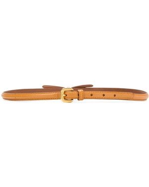 Prada Bow Detail Slim Buckle Belt - White