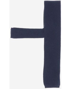 BOSS Wollen Gebreide Stropdas - Blauw