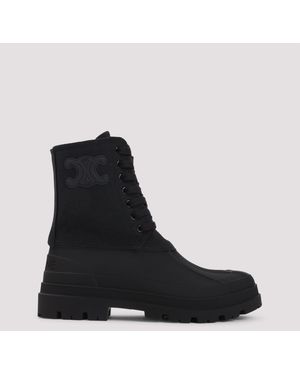 Celine Schwarzer Canvas Triomphe Stiefel