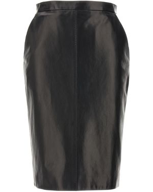 Jupe cuir longueur genou sales