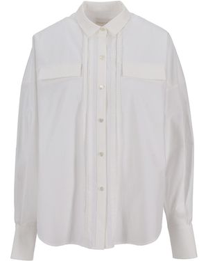 ShuShu/Tong Blusa de encaje con pliegues - Blanco