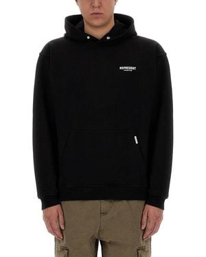 Represent Cotton Hoodie Body: Cotton; Ribbing: Jumpers - Black