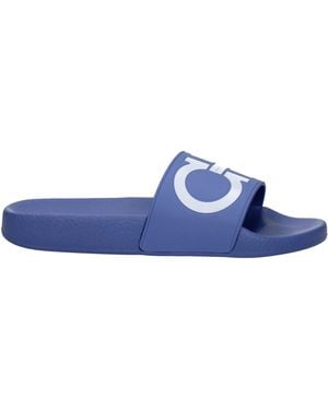 Ferragamo Groovy Flip Flops And Clogs Rubber/ Shadow - Blue
