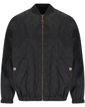 Elisabetta Franchi Jacquard Bomber Jacket - Black