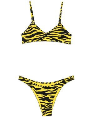 The Attico Bikini Mit Tiger-Print - Mettallic