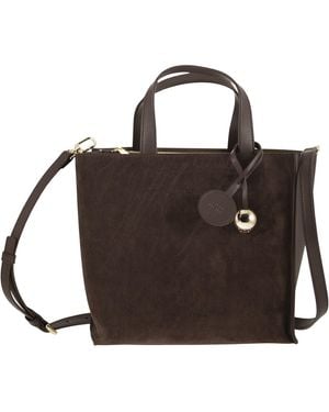 Furla Divide It Leather Tote Bag S - Black