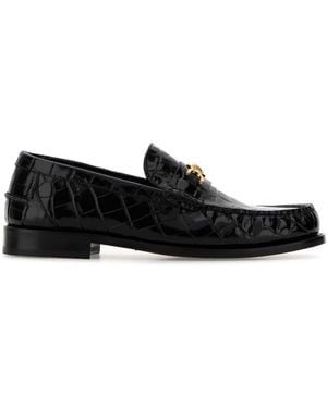 Versace Leather Loafers - Black