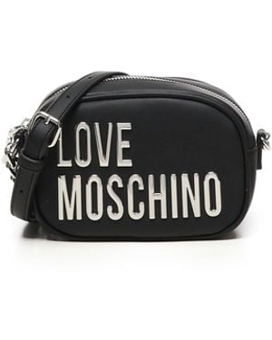 Love Moschino Hou Van Moschino Logo Ketting Schoudertas In Zwart