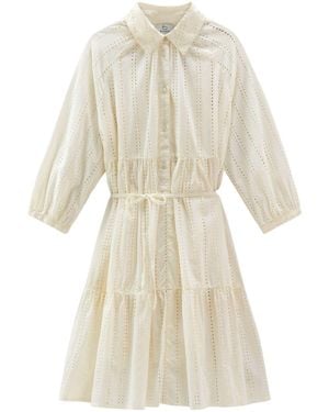Woolrich Hemdkleid Mit Lochstickerei - Natur