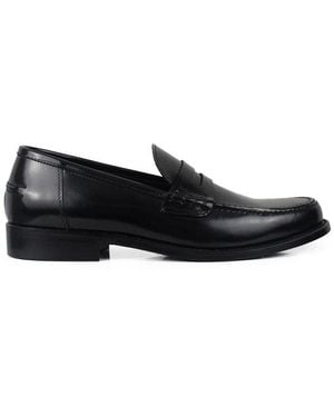 ALBERTO Leather Loafers - Black