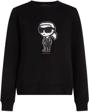 Karl Lagerfeld Schwarzer Rundhalsausschnitt Pullover