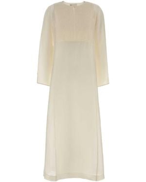 Tory Burch Ivory Linen Blend Caftan - White
