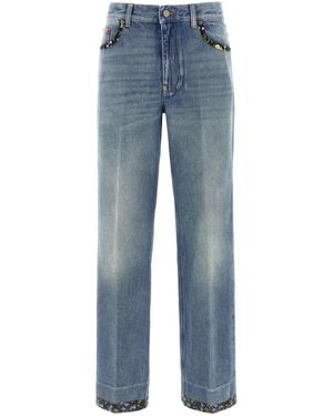 Valentino Garavani Floral Jeans Blue