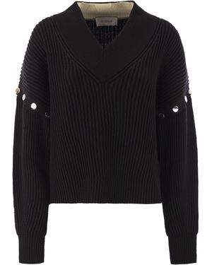 Sportmax Tay Übergroßer Pullover mit abnehmbaren Ärmeln - Schwarz