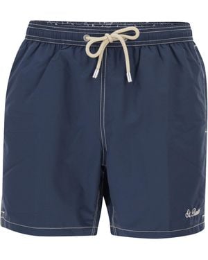 MC2 Saint Barth Strandshorts mit Logo - Blau