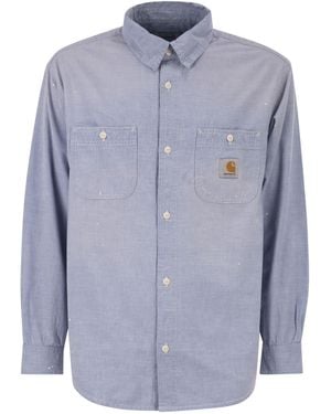 Carhartt Cotton Shirt With Paint Splatter Details - Blue