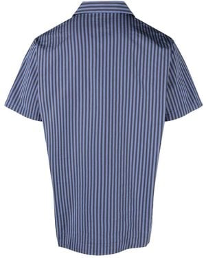 Tekla Cotton Poplin Pyjamas Shirt - Blau