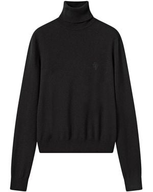 Gucci Wool Turtleneck With Embroidery Jumpers - Black