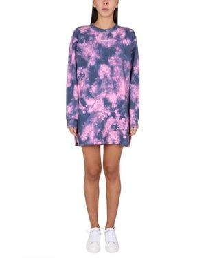 Off-White c/o Virgil Abloh Tie-Dye Sweatshirt Dress - Purple