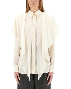 Stella McCartney Semi-Transparent Shirt With Layered Panel Silk - Natural