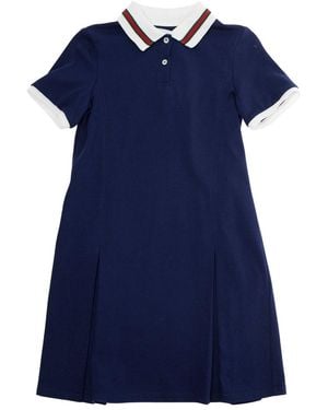 Gucci Children's Cotton Dress With Web - Blue