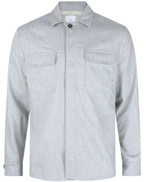 Eleventy Shirt Jacket With Pockets - Blue