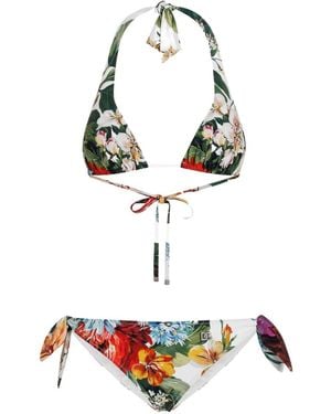 Dolce & Gabbana Flower Print Bikini Set - White