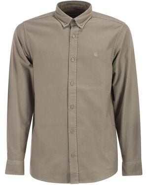 Carhartt Baumwoll-Button-Down-Hemd - Grau
