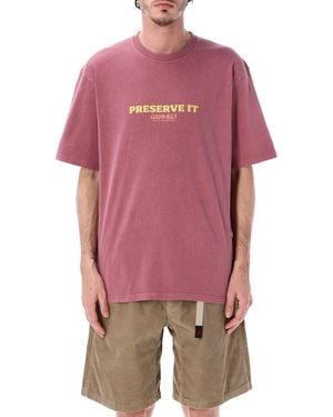 Gramicci Pigment Dyed Footprints T-Shirt - Red