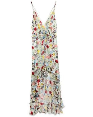 Alice + Olivia Midikleid Mit Blumen-Print - Mettallic