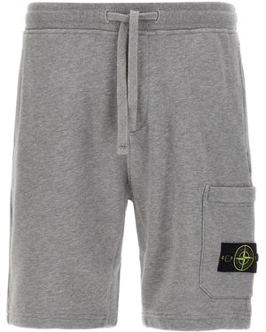 Stone Island Logo Abzeichen Bermuda Shorts - Grau