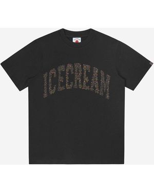 ICECREAM Baumwoll-T-Shirt mit Logo - Schwarz