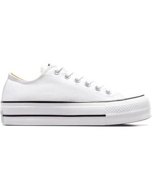 Converse Trainer Chuck Taylor All Star Platform Canvas Bianco/Nero/Bianco - White