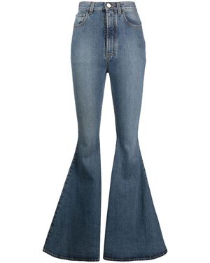 Alaïa High-Waisted Flared Denim Jeans - Blue