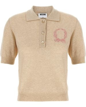 Moschino Polo Embroidery Jumper - Natural